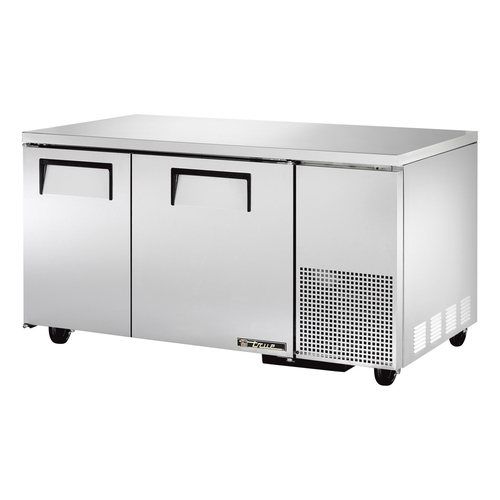 True TUC-60-32-HC 60" Undercounter Refrigerator with 2 Sections, 2 Solid Doors, 15.9 Cu. Ft, Refrigerant R290