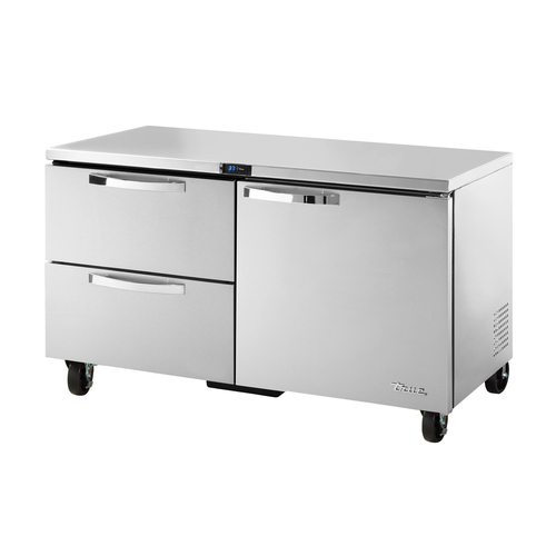 True TUC-60D-2-HC~SPEC3 60" Undercounter Refrigerator with 2 Sections, 1 Solid Doors, 2 Drawers, 15.5 Cu. Ft, Refrigerant R290