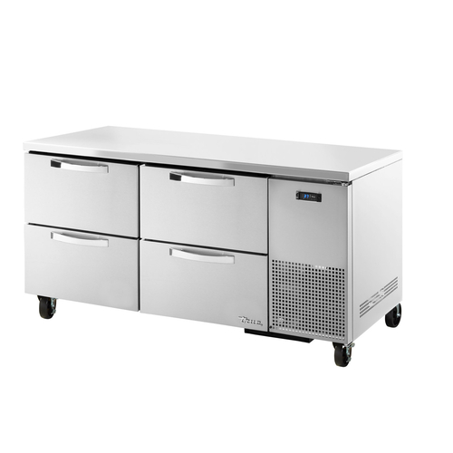 True TUC-67D-4-HC~SPEC3 67" Undercounter Refrigerator with 2 Sections, 4 Drawers, 20.6 Cu. Ft, Refrigerant R290