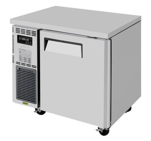 Turbo Air JUF-36S-N 35.38'' 1 Section Undercounter Freezer with 1 Right Hinged Solid Door and Front Breathing Compressor  Refrigerant  R290  5.66  Cu. Ft