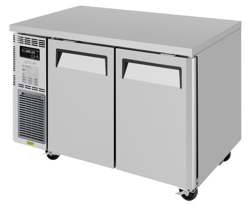 Turbo Air JUF-48S-N 47.25'' 2 Section Undercounter Freezer with 2 Left/Right Hinged Solid Doors and Front Breathing Compressor  Refrigerant  R290  8.92  Cu. Ft