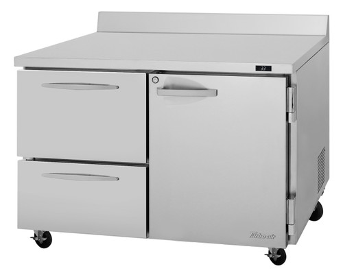 Turbo Air PWF-48-D2R(L)-N 48.25'' Worktop Freezer with Compressor   Refrigerant  R290  12.8 Cu. Ft