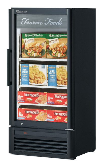 Turbo Air TGF-10SD-N 25.75'' 7.92 cu. ft. 1 Section Black Glass Door Merchandiser Freezer   Refrigerant  R290   7.92 Cu. Ft