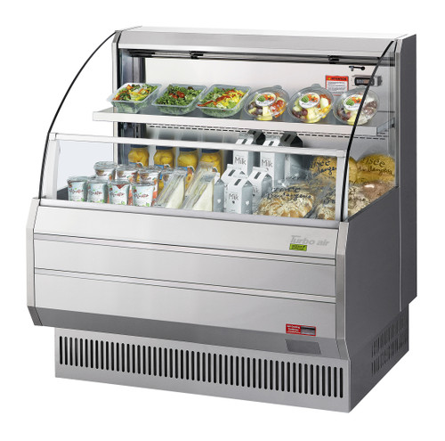 Turbo Air TOM-40LS-N 39'' Stainless Steel Horizontal Air Curtain Open Display Merchandiser with 1  Shelves   Refrigerant  R290   7.4  Cu. Ft