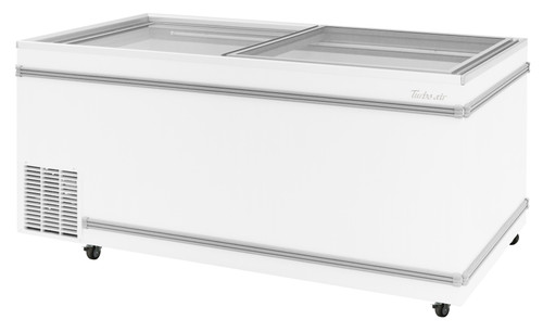 Turbo Air TFS-25F-N   Mobile Chest Open Island Freezer w/ (2) Sliding Glass Doors - White, 115v    Refrigerant  R290   25.22  Cu. Ft