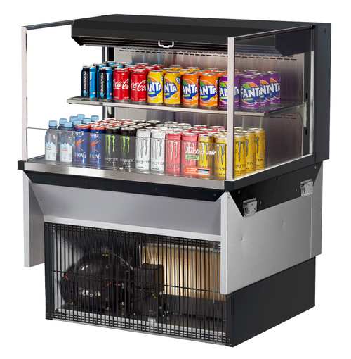 Turbo Air TOM-36L-UFD-W(B)-2SI-N Drop-In Horizontal Open Display Case  Refrigerant  R290  7.5  Cu. Ft