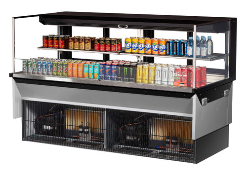 Turbo Air TOM-72L-UFD-W(B)-2SI-N Drop-In Horizontal Open Display Case   Refrigerant  R290  15.8  Cu. Ft