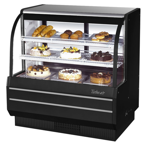 Turbo Air TCGB-48-W(B)-N 48.5'' 15.6 cu. ft. Curved Glass White Refrigerated Bakery Display Case with 2 Shelves  Refrigerant  R290  15.6   Cu. Ft