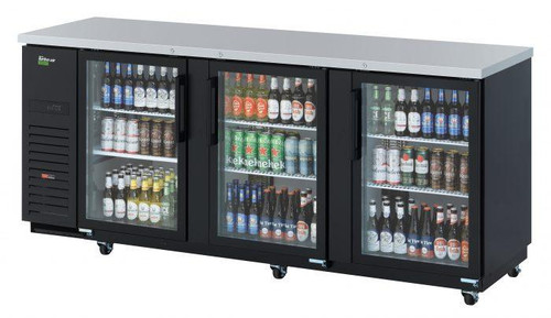 Turbo Air TBB-4SGD-N 3 Glass Door Refrigerated Back Bar Storage Cabinet, 115 Volts    Refrigerant  R290  36.47   Cu . Ft