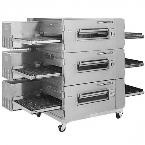 Lincoln 1600-3E 80" Impinger Low Profile Triple Conveyor Oven Electric, Triple Stack, Includes (3) Complete Ovens with Glass Access Window- 220v/3ph