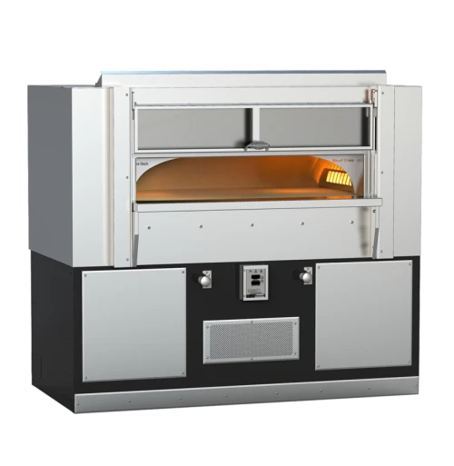 Wood Stone FD-8645-RFGLRIRW 86"W Fire Deck Stone Hearth Oven, Gas Fired/Wood Burning Option, Underfloor IR Burner, Left/Right Side Radiant Flame, 15 Sq.Ft Cooking Surface, (14) 10" Pizza Capacity, (225,000-NG/200,000-LP) BTUs/hr