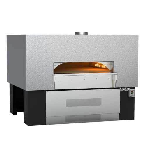 Wood Stone FD-11290RFGLLIRW 112"W Fire Deck Stone Hearth Oven (2) Left Side Radiant Gas Flames/Right Side Wood Burning Option, Under Floor IR Burner, 39 Sq.Ft Cooking Surface, (20) 16" Pizza Capacity, (347,000-NG/369,000-LP) BTUs/hr