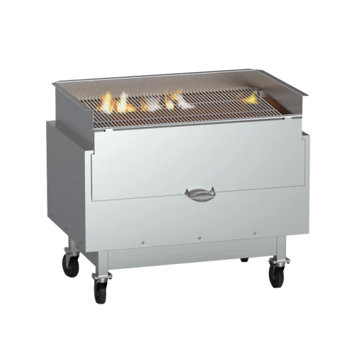 Wood Stone WS-SFB-58-DB Mt. Shuksan 58"W Deep Box Solid Fuel Charbroiler, Wood Burning, Heat Sink Fire Box, Heavy-Duty Insulated Stainless Steel Cabinet.