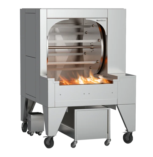 Wood Stone WS-SFR-6 Mt. Olympus 62"W Solid Fuel Commercial Rotisserie Oven, 36–42 Chickens Capacity, Rear Load and Unload, 6-Spit