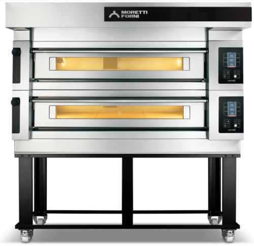 Moretti Forni S120E2 Electric Pizza Oven (Two Deck) With Standard Open Frame Base Chamber Dim. 49 x 29 220v/60-50/3 Ph