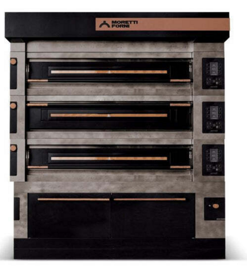 Moretti Forni S120E3 ICON Electric Pizza Oven (Three Deck) With Standard Open Frame Base Chamber Dim. 49 x 29 220v/60-50/3 Ph