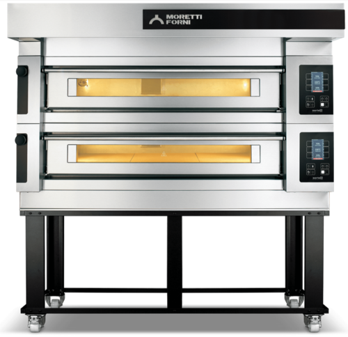 Moretti Forni S125E2 Electric Pizza Oven (Two Deck) With Standard Open Frame Base Chamber Dim. 49 x 49-3/4 220v/60-50/3 Ph