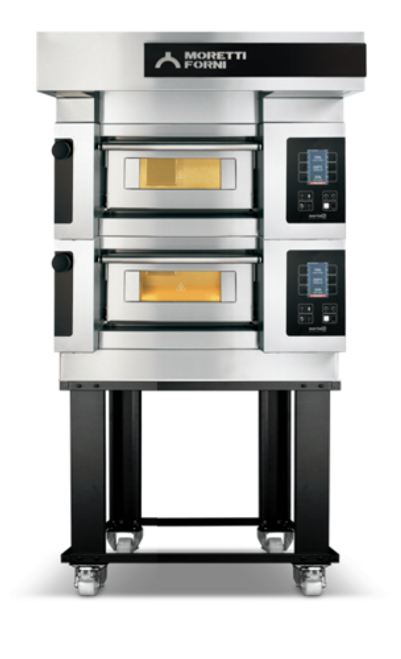 Moretti Forni S50E2 Electric Pizza Oven  (Two Decks) With Standard Open Frame Base Chamber Dim. 18-3/4 x 16-1/2 220v/60-50/1 Ph