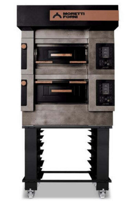 Moretti Forni S50E2 ICON Electric Pizza Oven  (Two Decks) With Standard Open Frame Base Chamber Dim. 18-3/4 x 16-1/2 220v/60-50/1 Ph