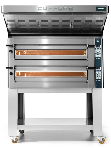 Cuppone DN435/2CD-B6-US DONATELLO 45.3"W Electric Double Deck Commercial Pizza Bake Oven, CD Version, (4) 13" Pizzas/Deck, (2) 5.5"H Cordierite Decks - 5.8 kW/Deck