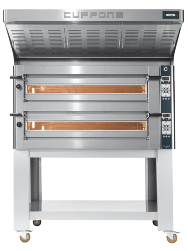 Cuppone DN635/2CD-B6-US DONATELLO 45.3"W Electric Double Deck Commercial Pizza Bake Oven, CD Version, (6) 13" Pizzas/Deck, (2)5.5"H Cordierite Decks - 8.4 kW/Deck