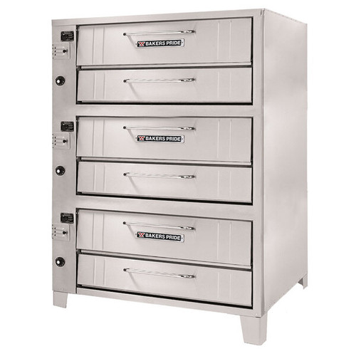 Bakers Pride 253 Super Deck Series Convection FLO Pizza Bake Oven, 3 Baking Chamber, Triple Stacked, Natural Gas, 180,000 BTUs, 46 Cubic Feet