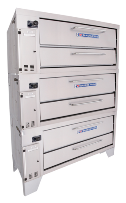 Bakers Pride 353 Super Deck Series Convection Flo 8" Deck Height, 3 Deck, 3 Chamber, 45" x 34.5" Deck Size, 210,000 BTUH - Liquid Propane