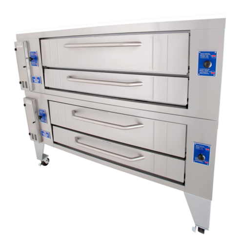 Bakers Pride Y-602BL Y Series Deck Oven 7.5” Deck Height, 2 Deck, 2 Chamber (60" x 36" Deck Size)  - 240,000 BTUh - Natural Gas - Brick Lined 