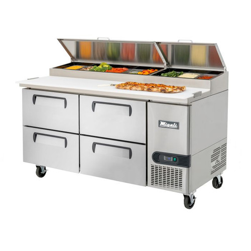 Migali C-PP67-D-HC - 67” Wide Pizza Prep Table with (4) Medium