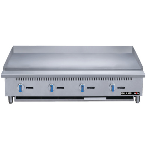 Blue Air BLGM48-24D - 48"W - Four Burner Heavy Duty Stainless Steel Countertop Gas Griddle - 120,000 BTU/h