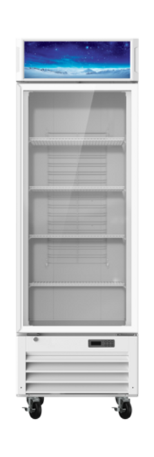 Blue Air BGF23W-L-HC 27" Wide - Glass Door Merchandiser Freezer - One Section - White - 20.4 Cu/Ft - Left Handed