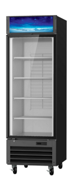 Blue Air BGF23B-HC 27" Wide - Glass Door Merchandiser Freezer - One Section - Black - 20.4 Cu/Ft