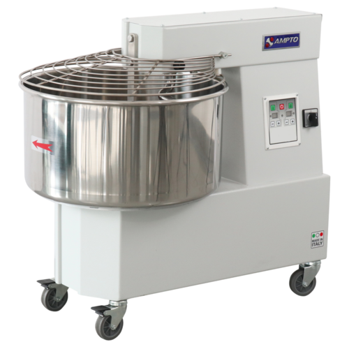 AMPTO Mecnosud TS44MD Commercial Spiral Dough Mixer - 2 Speed Control Dough Mixer for Pizza & Bakery Production - 55 Quart Bowl