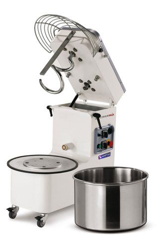 AMPTO Mecnosud PK44ADUS Commercial Spiral Mixer with Removable Bowl Lifted Head - 2 Speed Control Heavy Duty Dough Mixer - 55 Quart Bowl
