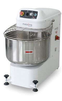 AMPTO Mecnosud M50MV Commercial Spiral Mixer - Variable Speed High Capacity Dough Mixer for Pizza & Bakery - 73.9 Quart Bowl