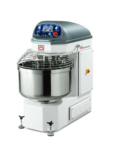 AMPTO Mecnosud SP80 Commercial Spiral Mixer - High Capacity Industrial Dough Mixer for Pizza & Bakery Production - 2 Hook, 1 Bowl, 2 Timer 137.4 Quart Bowl