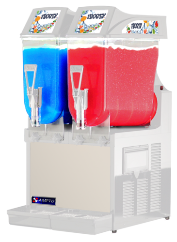AMPTO GRA122 Commercial Frozen Drink, Slush & Granita Machine - Dual Bowl Beverage Dispenser for High Traffic Locations - 3.2 Gal (12 L)