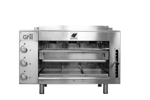 AMPTO WE GRILL & MORE "ABERDEEN-G" Gas Infrared Overfire Broiler - Single Deck Countertop High Temperature Steakhouse Broiler - Cooking Space 26.85"x18.66"