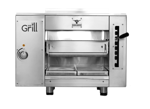 AMPTO WE GRILL & MORE "HIGHLANDER-E" Electric Infrared Overfire Broiler - Single Deck Countertop High Temperature Steakhouse Broiler - Cooking Space 15.23"x14.72"