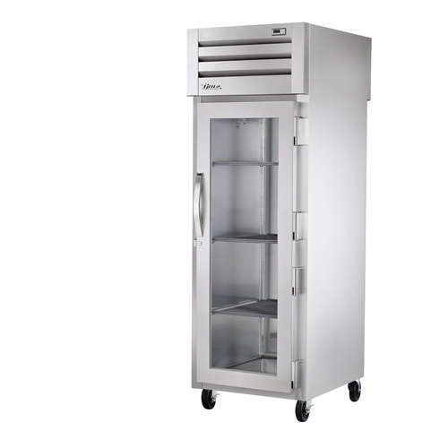 True STA1RPT-1G-1S-HC - 27.5"W Spec Series® Commercial Pass-Thru Reach-In Refrigerator, Glass Front / Solid Rear Door Refrigerator, Hydrocarbon Refrigerant R290, Top Mount.