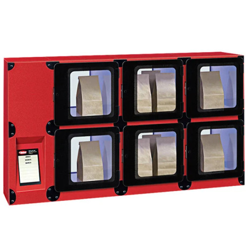Hatco Flav-R 2-Go® F2G-32-C 6 Section Countertop Heated Pickup/Delivery Locker System - Commercial Restaurant Order Pickup Lockers - 819 Watts