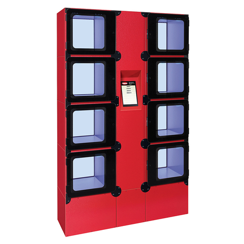 Hatco Flav-R 2-Go® F2G-24-A 8 Section Floor Mount Heated Pickup/Delivery Locker System - Contactless Commercial Restaurant Order Pickup Lockers - 831 Watts