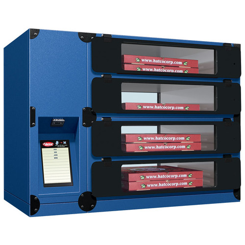 Hatco Flav-R 2-Go® F2GP-12-C 4 Section Countertop Pizza Locker System - 44.11"W Heated Pizza Pickup/Delivery Lockers for Restaurant Takeout & Delivery - 536 Watts