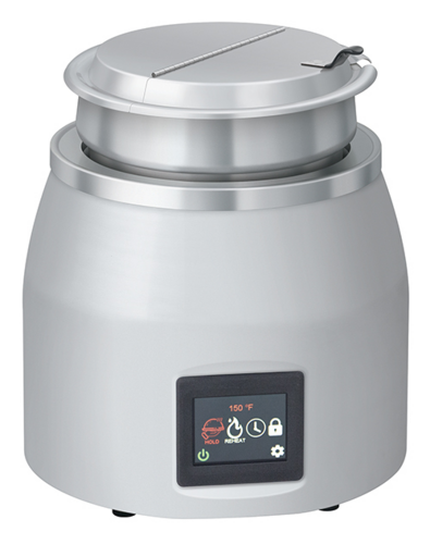 Hatco Dry Soup Wells SWC-7QT Countertop Dry Soup Warmer - (1) 7 Qt - Pre-Programmed 4 Customizable Presets/6 Preset Temperatures - Clear Coat/Bold Black Finish