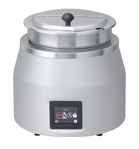 Hatco Dry Soup Wells SWC-11QT Countertop Dry Soup Warmer - (1) 11 Qt - Pre-Programmed 4 Customizable Presets/6 Preset Temperatures - Clear Coat/Bold Black Finish
