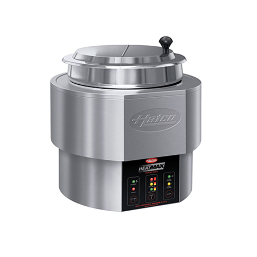 Hatco Round Heated Wells RHW-1 14.1"W Round Countertop Heated Well w/Pan and Lid - 11 Quart, Boils, Steams, Warms and Holds Food - 1250 Watts