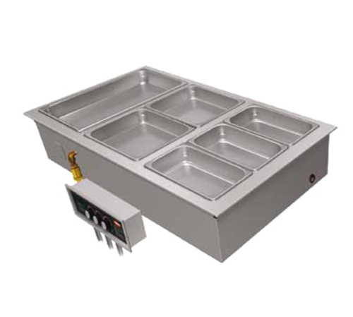 Hatco HWBI-3D Drop-in Modular/Ganged Heated Well, Insulated, Top Mount Only 3 Pan w/Drain - 3615 Watts
