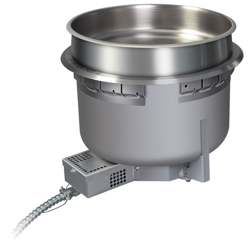 Hatco HWBHRN-11QTD Drop-in 11 Qt Round Heated Well, Top Mount, High Watt, Uninsulated w/Infinite Control, Fabricator Components - UR Model w/Drain - 800 Watts