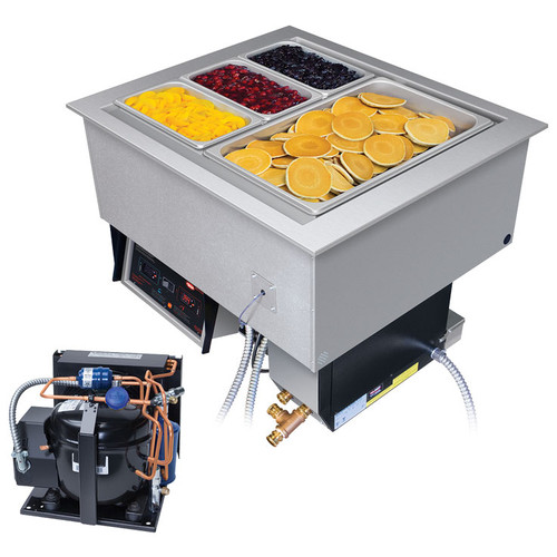 Hatco HCWBIR-5DA Drop-in Hot/Cold Well, Insulated, Top Mount Only 5-Pan, w/R-513A Remote Refrigeration, Drain, Auto-fill, 120/240V, 3 PH - 6000 Watt