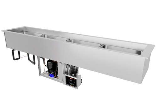 Hatco CWBP-S2 Drop-In Refrigerated Well, (2) Pan Size, Top Mount, Insulated with Drain, R-290 Refrigerant - 345 Watts - Slim